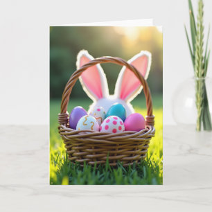 Woven Basket Easter Egg Card