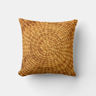 woven bast background texture brown cushion