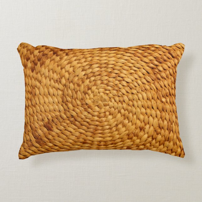woven bast background texture brown decorative cushion (Front)