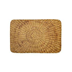 Woven Bast: Textured Brown Authenticity Bath Mat