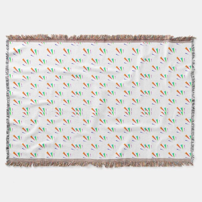 Woven blanket with colorful pinwheel pattern  (Front)