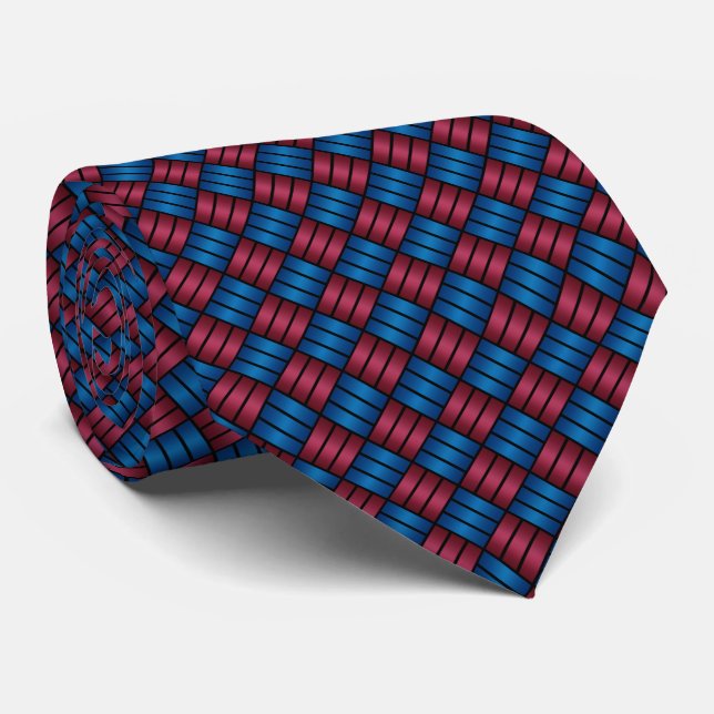 Woven Blue Raspberry Tie (Rolled)