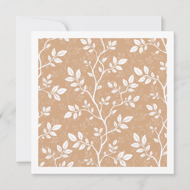 Woven Branches Soft Marigold Minimalist Botanical Card (Front)