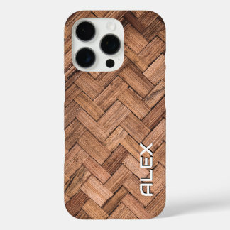 Woven Cane Pattern – Natural Fiber Texture iPhone 16 Pro Case
