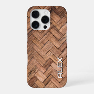 Woven Cane Pattern – Natural Fibre Texture iPhone 16 Pro Case