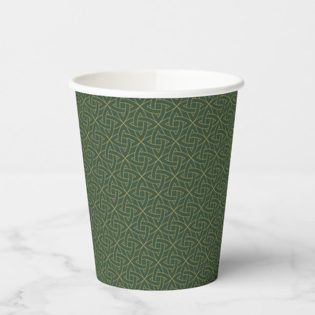 Woven Celtic Knot Pattern Paper Cups (Left)