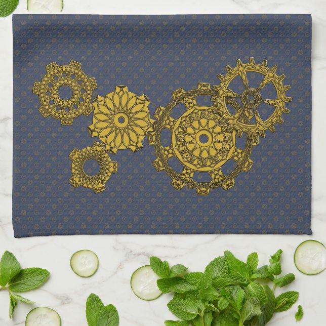 Woven Clockwork Hand Towel (Folded)