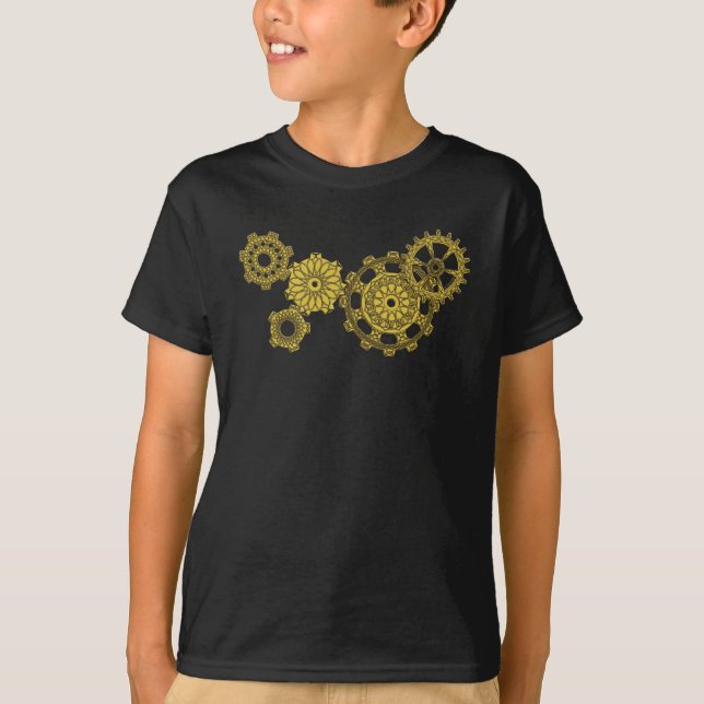 Woven Clockwork Kid's and Baby Dark Shirt (Front)