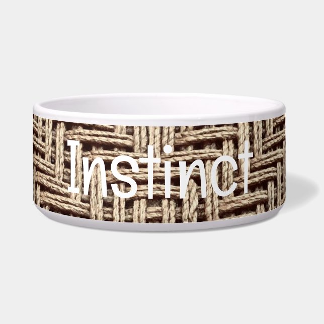Woven Fabric Pet Bowl with INSTINCT Text (Front)