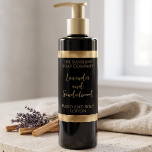 Woven Gold Foil and Black Cosmetics Bottle Label