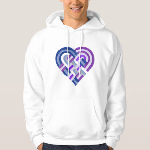Woven Heart Butch Lesbian Pride Flag Purple Blue Hoodie