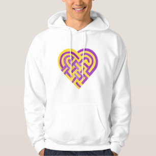 Woven Heart Intersex Pride Flag Purple Yellow Hoodie
