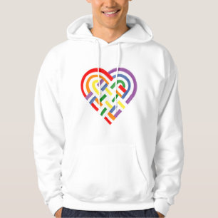Woven Heart LGBTQ+ Rainbow Pride Flag Hoodie