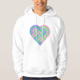 Woven Heart Trigender Pride Flag Pink Purple Green Hoodie