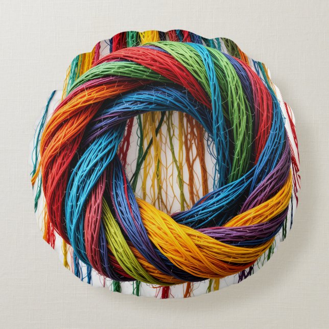 Woven in Unity Round Cushion (Front)