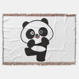 Woven Kawaii Little Panda Blanket
