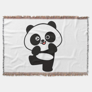 Woven Kawaii Little Panda Blanket