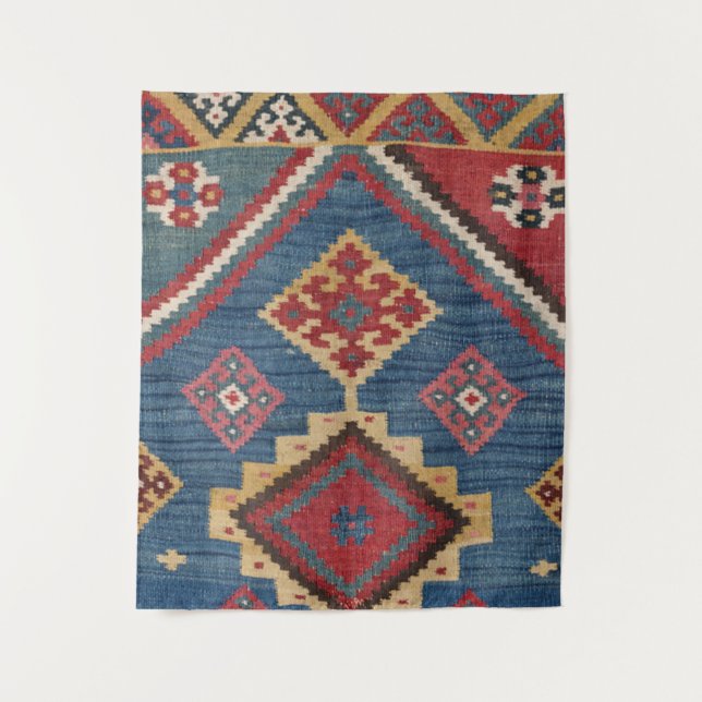 Woven Kilim Royal Blue Yellow Classic  Tapestry (Front)