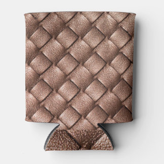 Woven leather, bronze colour background. can cooler