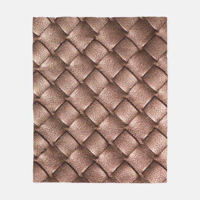 Woven leather, bronze colour background. fleece blanket (Front)