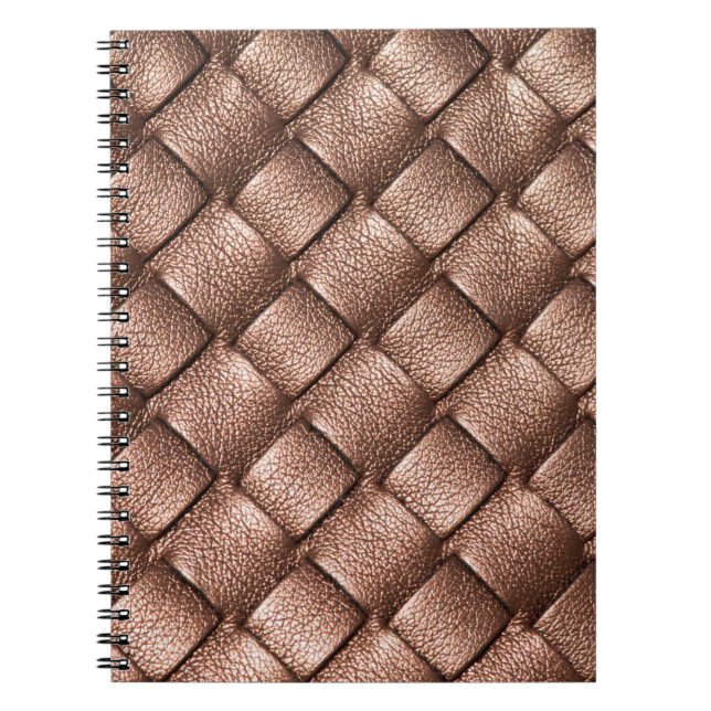 Woven leather, bronze colour background. notebook (Front)