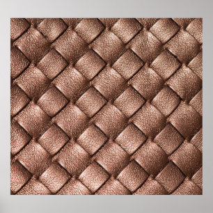 Woven leather, bronze colour background. poster