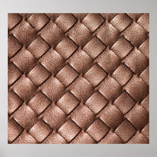 Woven leather, bronze colour background. poster (Front)