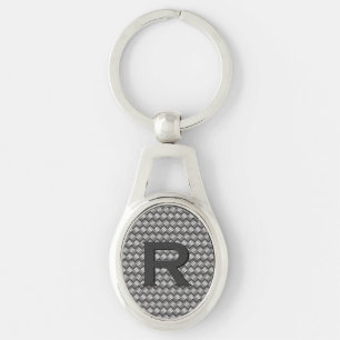 Woven Metal Monogram Key Chain