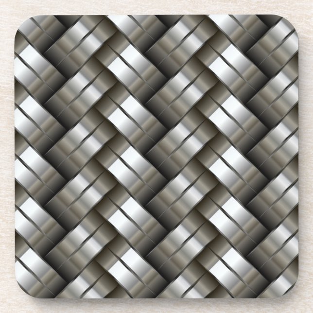 Woven metal pattern coaster (Front)
