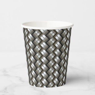 Woven metal pattern paper cups