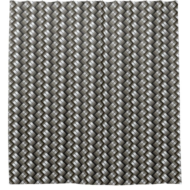 Woven metal pattern shower curtain (Front)