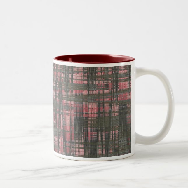 Woven Pink and Grey Two-Tone Coffee Mug (Right)