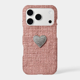 Woven Pink Heart iPhone Case | Textured Coquette