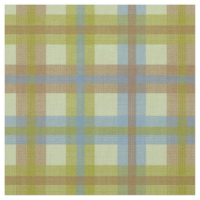 Woven Plaid - Natural Earth and Water Fabric (Close Up)
