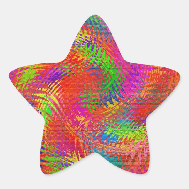 Woven Rainbow Star Sticker (Front)