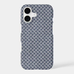 Woven Rattan Pattern Silver on Custom Dark Blue