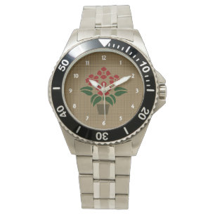 Woven Red Poinsetta Watch
