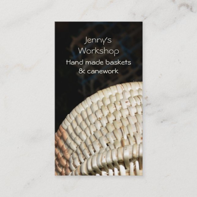 Woven reed basket business card (Front)