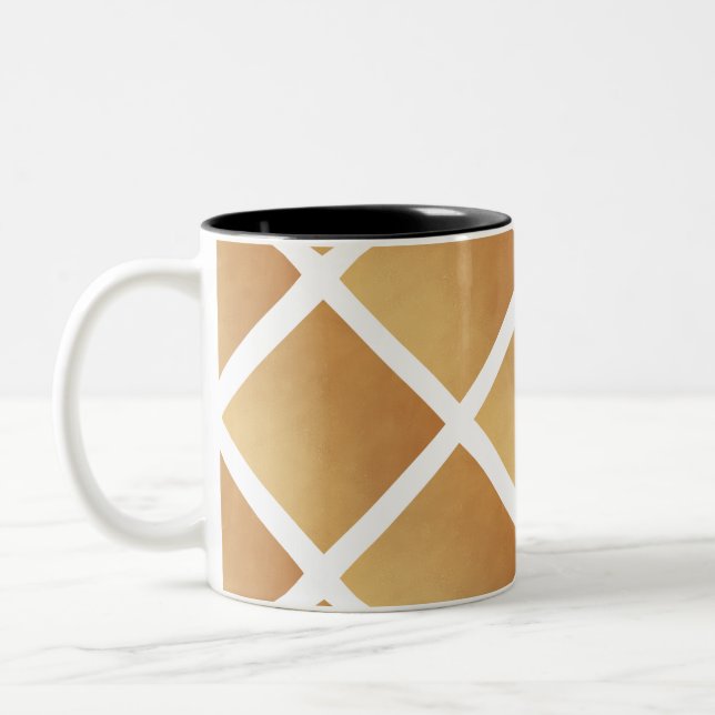 Woven Shades of Brown  Two-Tone Coffee Mug (Left)
