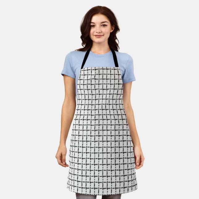Woven Simple Check pattern Apron (Worn)