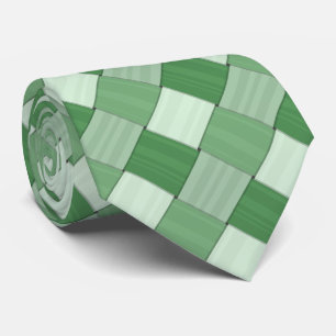 Woven Spring Green Diagonal Tiles Tie