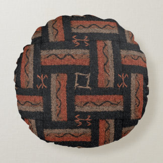 Woven Stripe Tribal Pattern Round Cushion