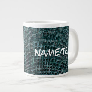 Woven Structure,aqua Large Coffee Mug
