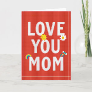 Woven Texture Love You Mom Card