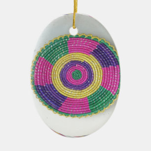Woven Whirl Art Print Ceramic Tree Decoration