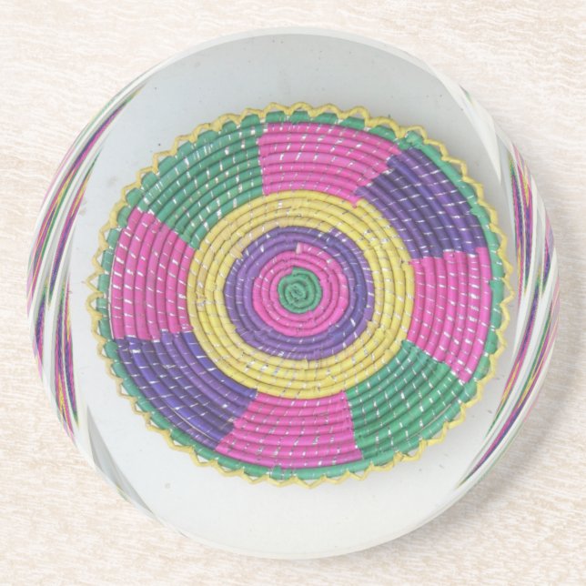 Woven Whirl Art Print Coaster (Front)
