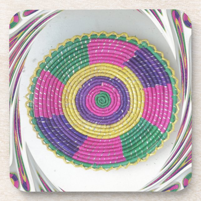 Woven Whirl Art Print Coaster (Front)