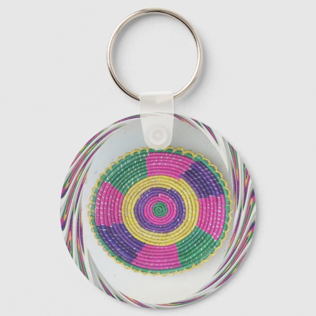Woven Whirl Art Print Key Ring (Front)