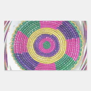 Woven Whirl Art Print Rectangular Sticker