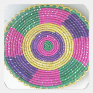 Woven Whirl Art Print Square Sticker
